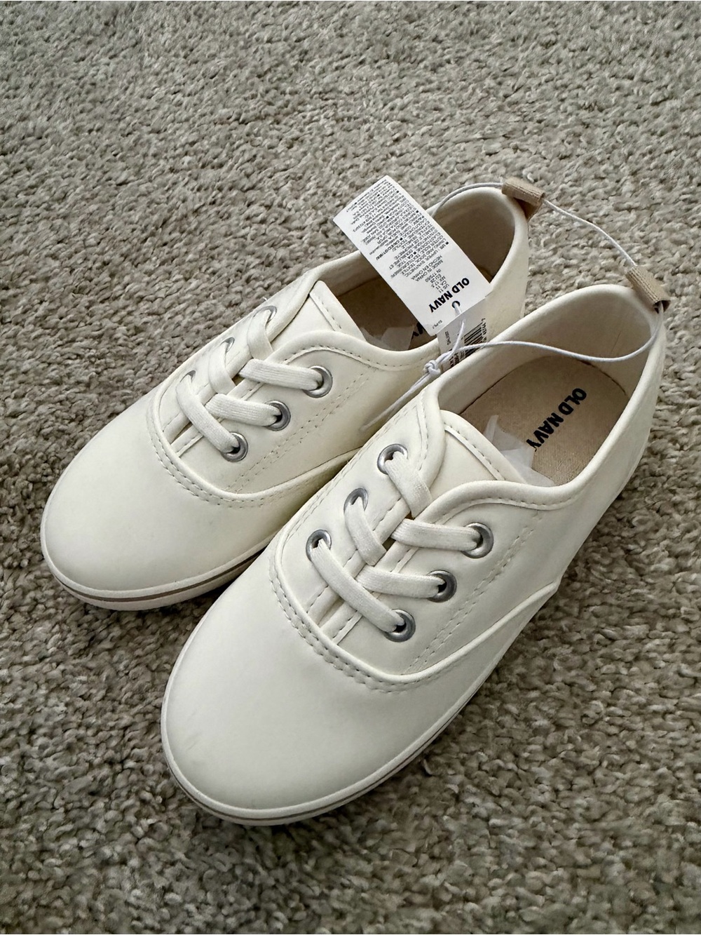 Old Navy Kids White Canvas Lace-Up Sneakers